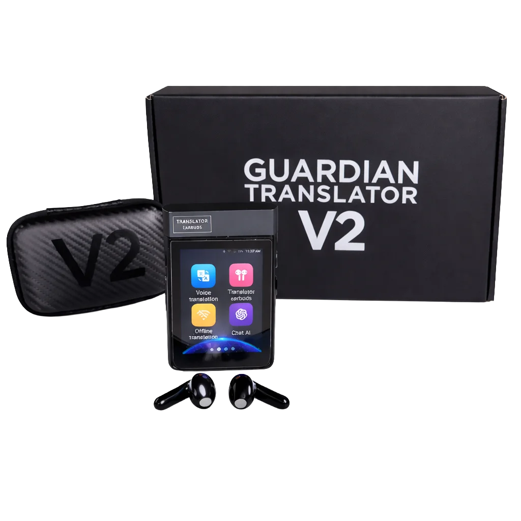 Guardian Translator V2 device rear view showing camera